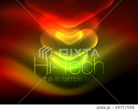 Blurred arrows in dark space. Neon pointers, glass Blurred arrows in dark space. Neon pointers, glass 39757098