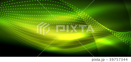 Glowing abstract wave on dark, shiny motion, magic Glowing abstract wave on dark, shiny motion, magic 39757344