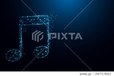 Abstract music note form lines and triangles. 39757602