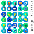 Colorful Fintech Flat Icons On White Background 39758595