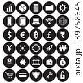 White Fintech Flat Icons In Front Of Black Circles 39758645