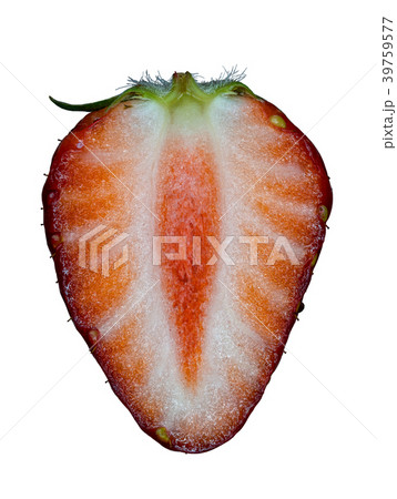 苺の断面 - 縦方向、白背景 39759577