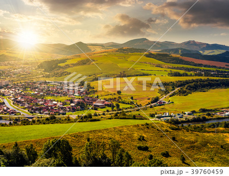 stara lubovna town in slovakia at sunset stara lubovna town in slovakia at sunset 39760459