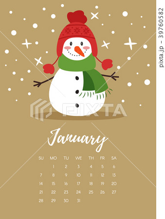 January 2018 year calendar page 39760582
