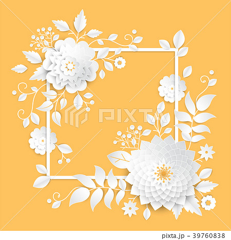 Paper cut flowers - modern vector colorful 39760838