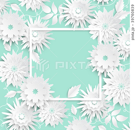 Paper cut flowers - modern vector colorful 39760839
