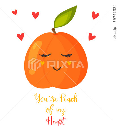 Bright poster with cute sweet peach 39761524