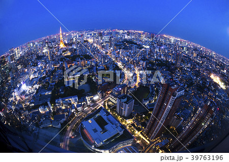 魚眼レンズで覗いた東京の夜景 39763196