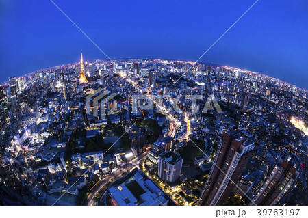 魚眼レンズで覗いた東京の夜景 39763197