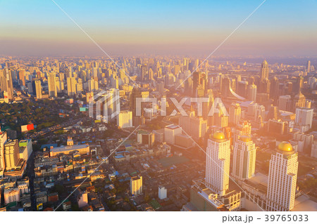 Sunset over Bangkok central business downtown Sunset over Bangkok central business downtown 39765033