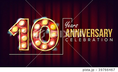 10 Years Anniversary Banner Vector. Ten, Tenth 39766467