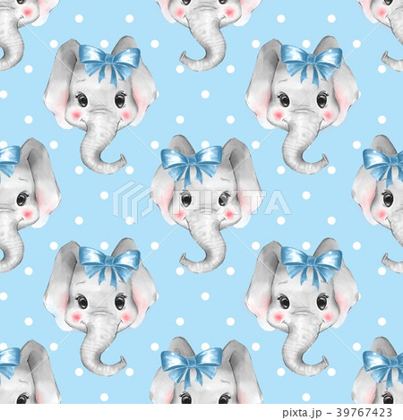 Seamless pattern with elephants 2 39767423