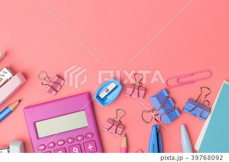 Stationary concept, Flat Lay top view Photo  39768092