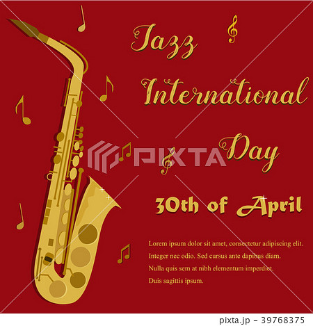 Red background with bright saxophone 39768375