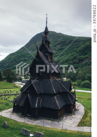 Old wooden Borgund Stave Church Old wooden Borgund Stave Church 39768622