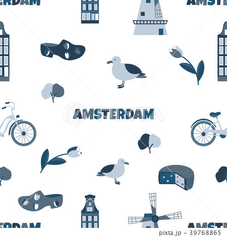 pattern with elements and landmarks of Netherlands pattern with elements and landmarks of Netherlands 39768865