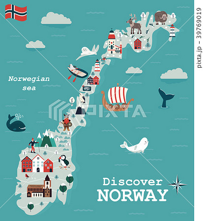 Set of Norway landmarks. Vector illustration 39769019