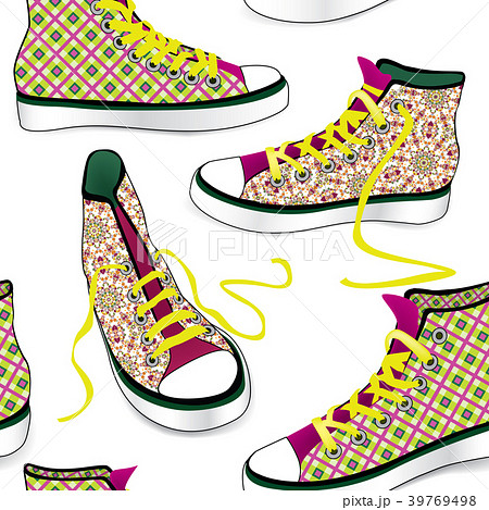 Sneakers tile background. Sport shoes pattern Sneakers tile background. Sport shoes pattern 39769498