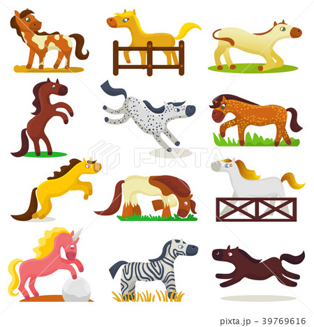 Cartoon horse vector cute animal of horse-breeding Cartoon horse vector cute animal of horse-breeding 39769616