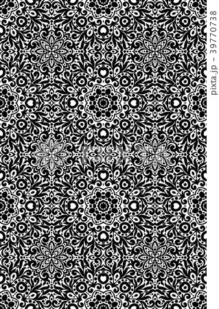 Black and white seamless pattern with flourishes 39770738