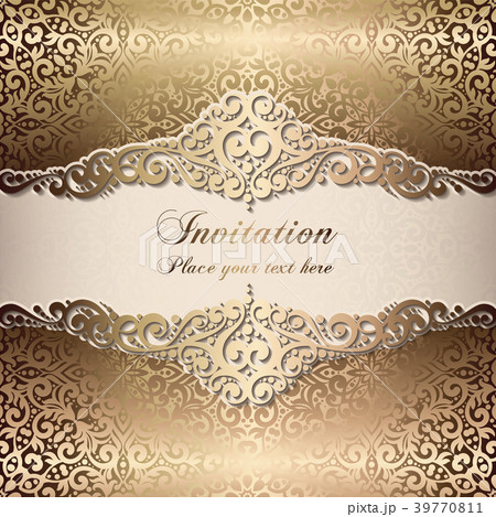 Gold Wedding Invitation card template design Gold Wedding Invitation card template design 39770811