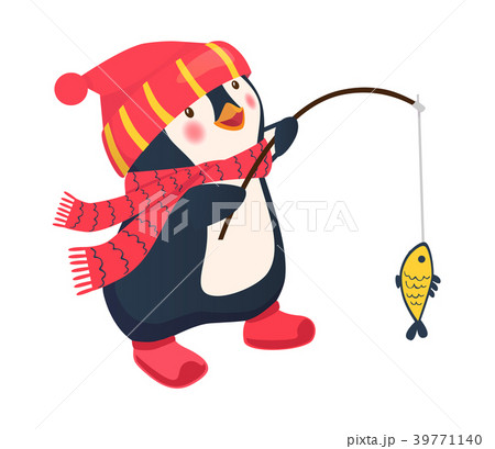 penguin fisherman caught fish penguin fisherman caught fish 39771140