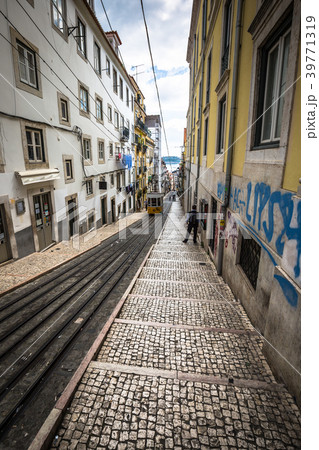 Bica elevator tram in Lisbon, Portugal Bica elevator tram in Lisbon, Portugal 39771319