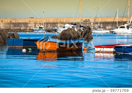 Boats in the fishing port from Cudillero, Asturias Boats in the fishing port from Cudillero, Asturias 39771709