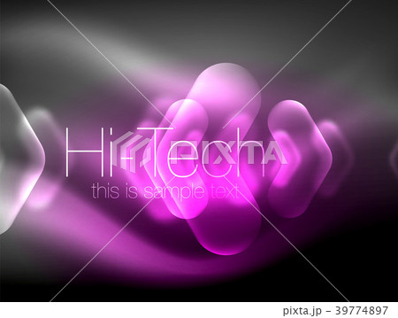 Blurred arrows in dark space. Neon pointers, glass Blurred arrows in dark space. Neon pointers, glass 39774897