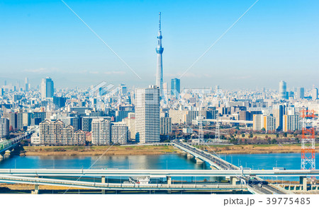 city skyline view in funabori, tokyo, Japan 39775485