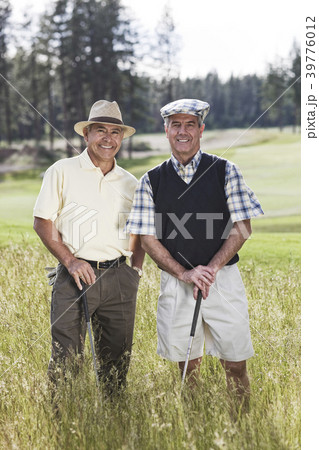 Team of senior golfers out to play a round of golf. 39776012