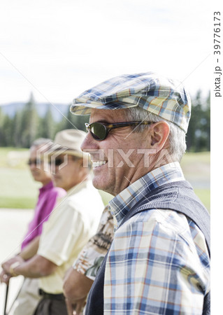 Team of senior golfers out to play a round of golf. 39776173