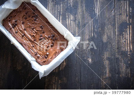 brownie or chocolate cake raw dough brownie or chocolate cake raw dough 39777980