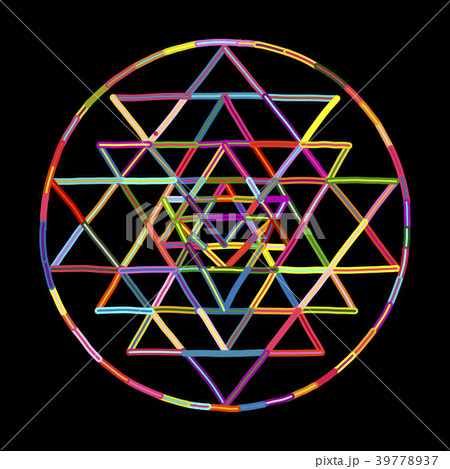 Sacred geometry and alchemy symbol Sri Yantra. Han 39778937