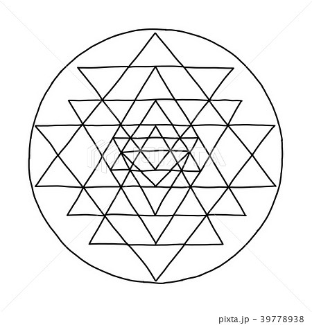 Sacred geometry and alchemy symbol Sri Yantra. Han 39778938