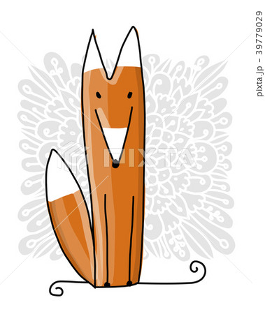 Cute red fox, sketch for your design 39779029