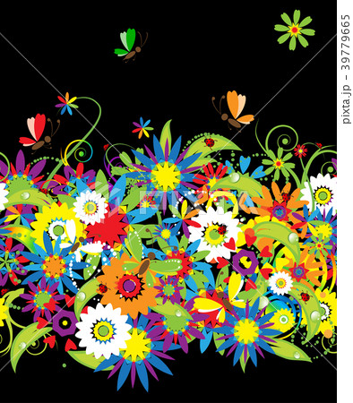 Summer night. Floral seamless background Summer night. Floral seamless background 39779665