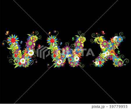 Alfabet, floral design.  39779955