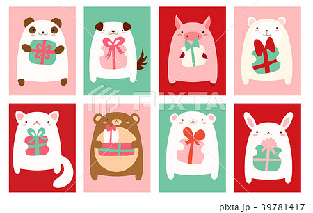 Birthday banners with cute animals 39781417