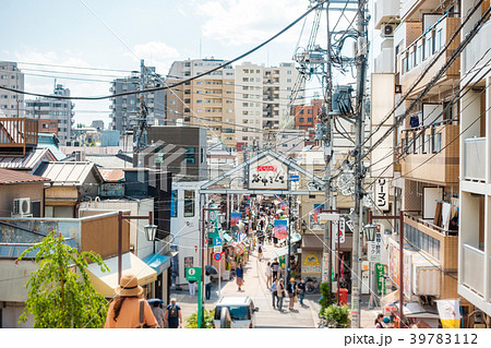 東京下町 谷中ぎんざ商店街の写真素材