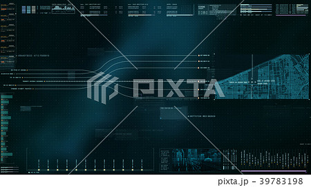 Futuristic HUD holographic digital city map Futuristic HUD holographic digital city map 39783198