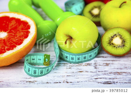 Food for  diet and dumbbells 39785012