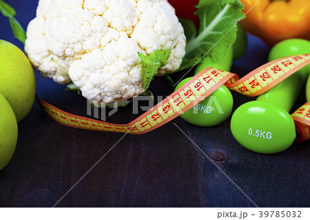 Food for diet and dumbbells Food for diet and dumbbells 39785032