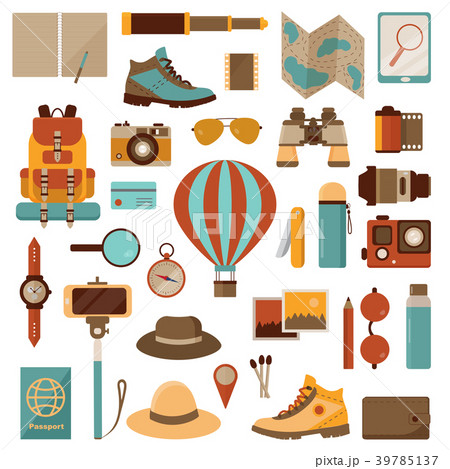 Air Balloon Travel Adventure Icons 39785137