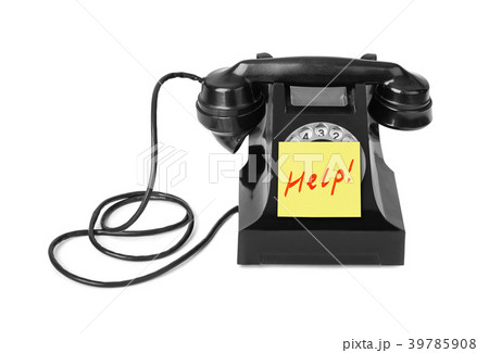 Vintage telephone and paper Help 39785908