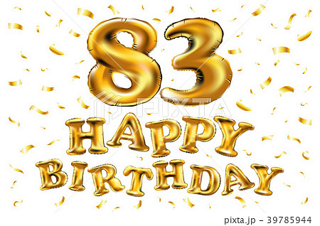 vector happy birthday 83 celebration gold balloons 39785944