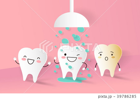 tooth with cleaning concept 39786285