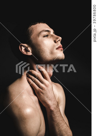 Pensive man with attractive body Pensive man with attractive body 39786800