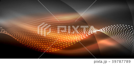 Glowing abstract wave on dark, shiny motion, magic Glowing abstract wave on dark, shiny motion, magic 39787789