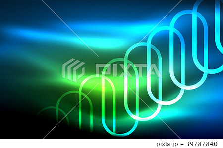 Glowing ellipses dark background, waves and swirl 39787840